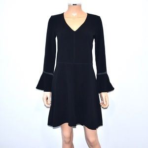 NWT! SCOTCH & SODA MAISON Black Stretch Crepe Long Sleeve Dress - XS